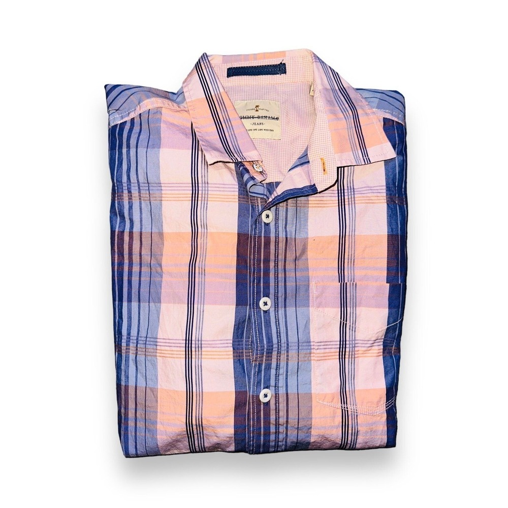 B1 Tommy Bahama Long Sleeve Shirt Button Front Small Pink Blue Mens